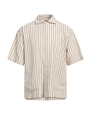 Shop Bsbee Man Shirt Beige Size S Cotton