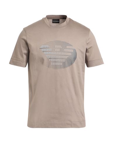 Emporio Armani Man T-shirt Light Grey Size L Cotton In Neutral