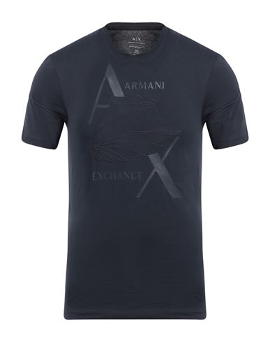 Armani Exchange Man T-shirt Midnight Blue Size Xs Cotton In Blue