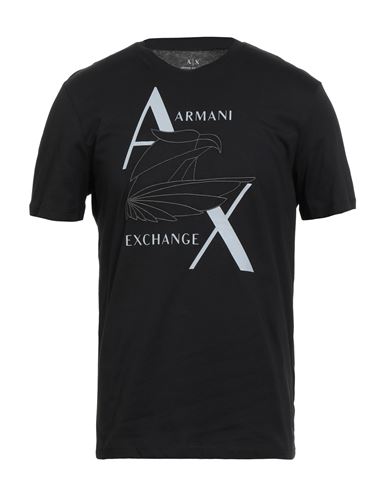 Armani Exchange Man T-shirt Black Size S Cotton In Black