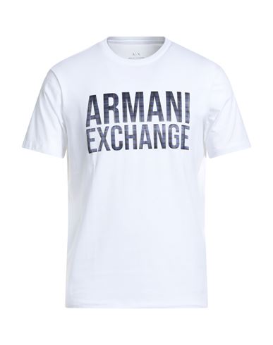 Armani Exchange Man T-shirt White Size S Cotton, Elastane In White