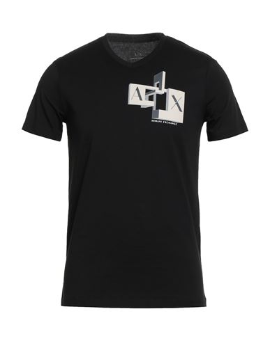 Armani Exchange Man T-shirt Black Size L Cotton In Black