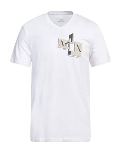 Armani Exchange Man T-shirt White Size L Cotton In White