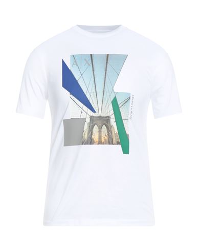 Armani Exchange Man T-shirt White Size L Cotton In White