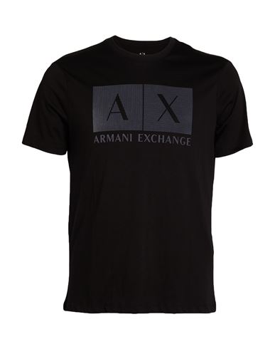 Armani Exchange Man T-shirt Black Size S Cotton In Black