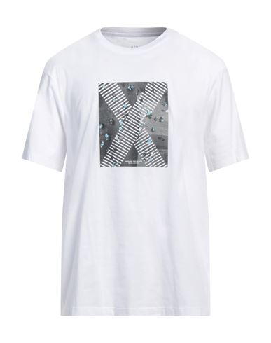 Armani Exchange Man T-shirt White Size L Cotton In White