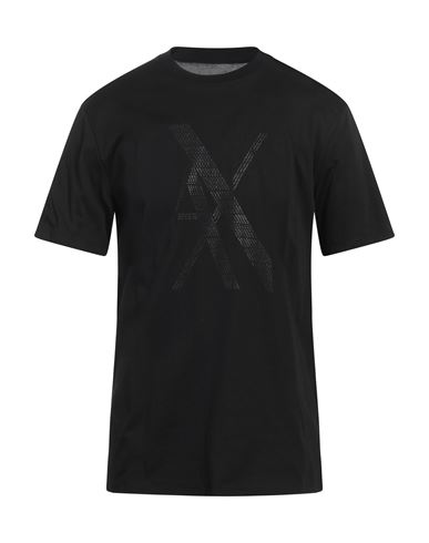 Armani Exchange Man T-shirt Black Size S Cotton In Black