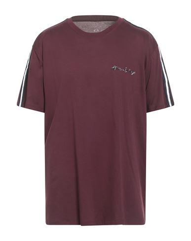 Armani Exchange Man T-shirt Burgundy Size L Cotton In Red