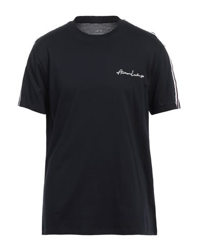 Armani Exchange Man T-shirt Midnight Blue Size M Cotton In Blue
