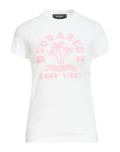 Dsquared2 Crew Neck Good Vibes Printed T-shirt In White