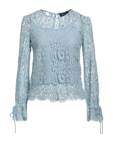Shop Blumarine Woman Top Sky Blue Size 12 Polyamide, Cotton, Viscose