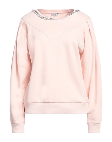 Liu •jo Woman Sweatshirt Blush Size L Cotton, Polyester, Elastane In Pink