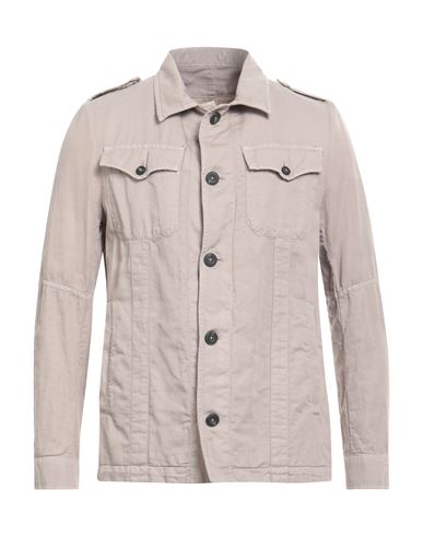 MESSAGERIE MESSAGERIE MAN SHIRT TAUPE SIZE 42 COTTON, LINEN, LYOCELL 