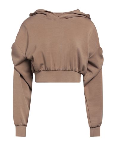 Hinnominate Woman Sweatshirt Taupe Size S Modal, Polyester, Elastane In Grey