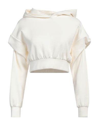 Hinnominate Woman Sweatshirt Off White Size S Modal, Polyester, Elastane In Off White