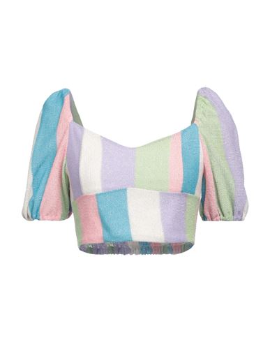 Mc2 Saint Barth Woman Top Lilac Size M Viscose, Polyamide, Polyester In Purple