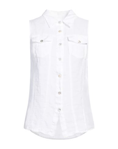 120% LINO 120% LINO WOMAN SHIRT WHITE SIZE 12 LINEN 