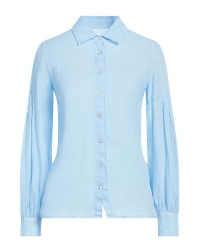 120% LINO 120% LINO WOMAN SHIRT LIGHT BLUE SIZE 8 LINEN 