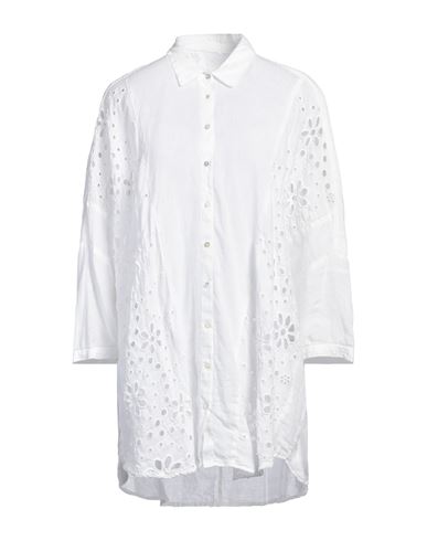 120% LINO 120% LINO WOMAN SHIRT WHITE SIZE L LINEN 