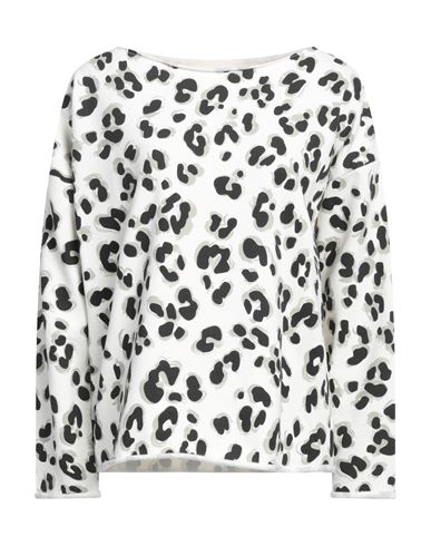 Juvia Woman Sweatshirt Cream Size M Cotton, Polyester In White