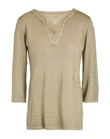 120% LINO 120% LINO WOMAN T-SHIRT KHAKI SIZE M LINEN 