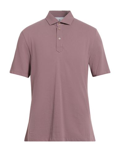 Brunello Cucinelli Man Polo Shirt Antique Rose Size 3xl Cotton In Pink