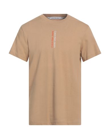 Calvin Klein Jeans Est.1978 Calvin Klein Jeans Man T-shirt Sand Size S Cotton In Brown