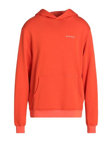 Man Sweatshirt Orange Size M Cotton, Polyester