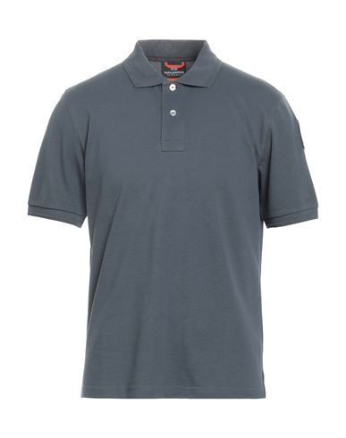 Parajumpers Man Polo Shirt Slate Blue Size L Cotton In Blue