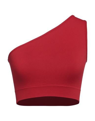 Rick Owens Womens Cardinal Red One-shoulder Slim-fit Stretch-woven Top In Red