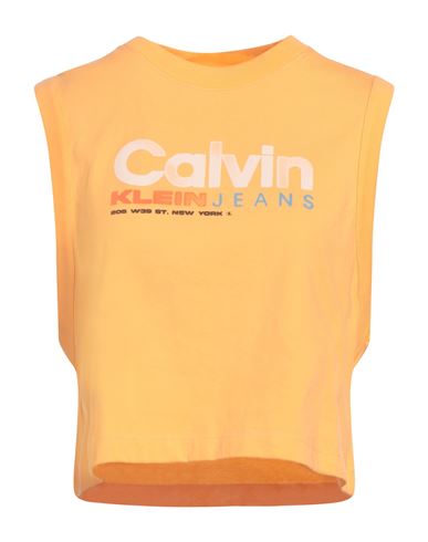 Calvin Klein Jeans Est.1978 Calvin Klein Jeans Woman Top Mandarin Size Xl Cotton In Mandarin