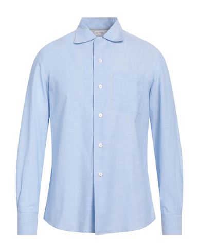 Brunello Cucinelli Man Shirt Light Blue Size M Cotton In Blue