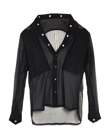 Rick Owens Man Shirt Black Size 38 Silk In Black