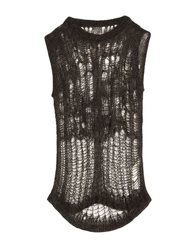 Rick Owens Man Sweater Lead Size L Polyamide, Mohair Wool, Wool In Grey
