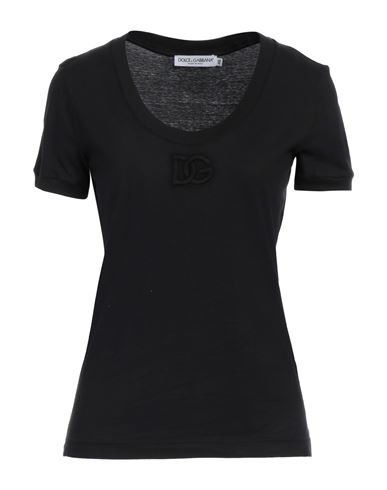Dolce & Gabbana Woman T-shirt Charcoal Size 2 Cotton In Black