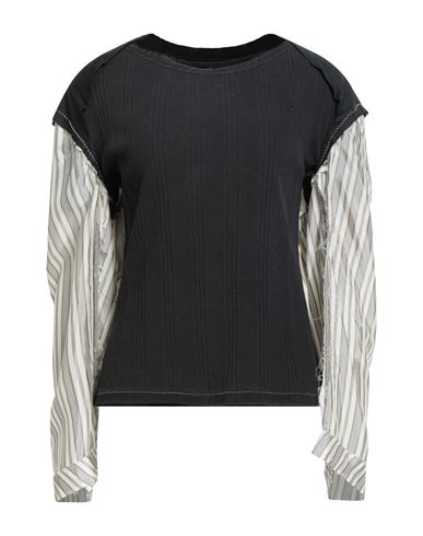 Maison Margiela Woman Top Charcoal Size M Cotton In Black