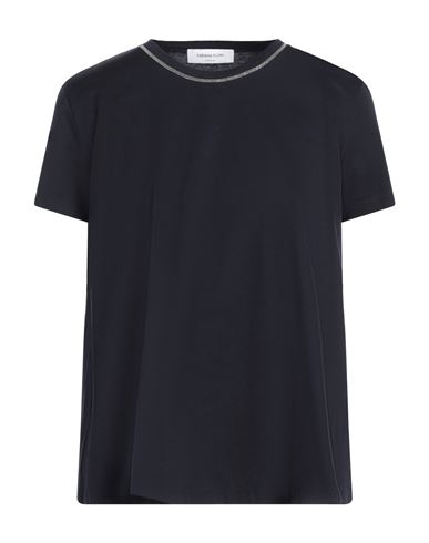 Fabiana Filippi Woman T-shirt Midnight Blue Size 6 Cotton, Ecobrass In Blue