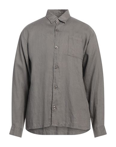 Jack & Jones Man Shirt Grey Size L Linen In Grey