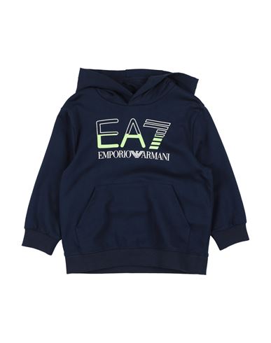 Ea7 Toddler Boy Sweatshirt Midnight Blue Size 4 Cotton, Elastane In Blue