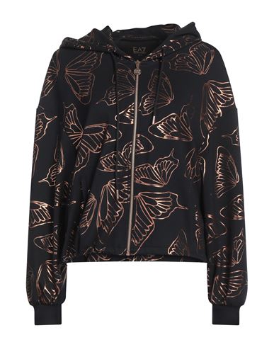 EA7 EA7 WOMAN SWEATSHIRT BLACK SIZE XL POLYESTER, MODAL, ELASTANE 