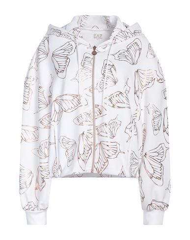 EA7 EA7 WOMAN SWEATSHIRT WHITE SIZE M POLYESTER, MODAL, ELASTANE 