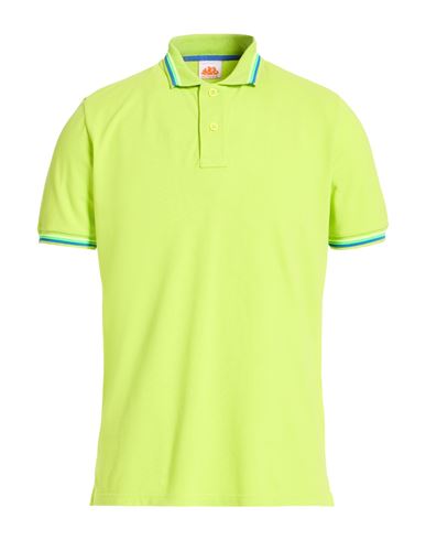 Sundek Man Polo Shirt Lime Green Size M Cotton, Elastane
