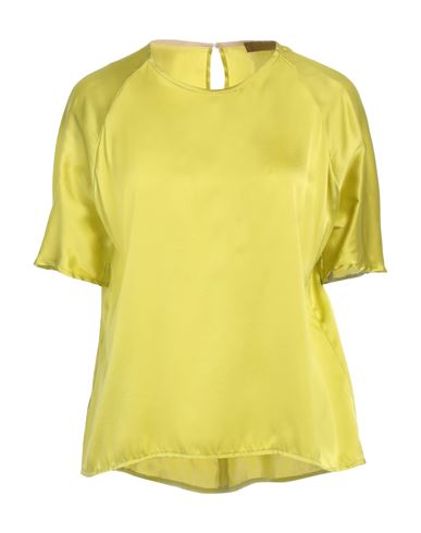 Siyu Woman Top Lime Green Size 6 Silk, Elastane In Green