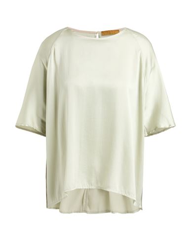 Siyu Woman Top Light Green Size 6 Silk, Elastane In Green