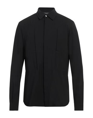 Rick Owens Man Shirt Black Size 44 Virgin Wool In Black