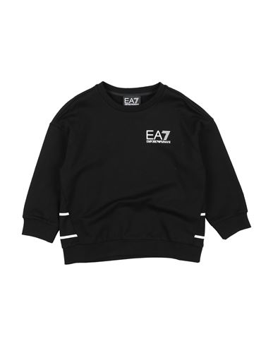 Ea7 Toddler Girl Sweatshirt Black Size 4 Cotton, Elastane In Black