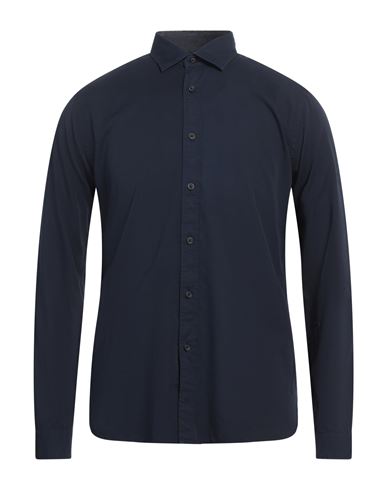 Xacus Man Shirt Midnight Blue Size 16 Cotton In Blue