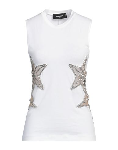 Dsquared2 Woman T-shirt White Size L Cotton In White