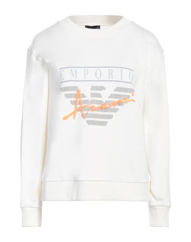 Emporio Armani Woman Sweatshirt White Size Xs Cotton, Elastane In White