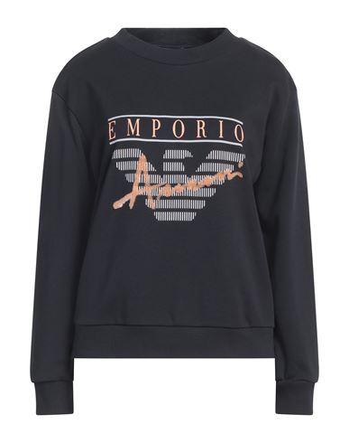 Emporio Armani Woman Sweatshirt Midnight Blue Size L Cotton, Elastane In Blue